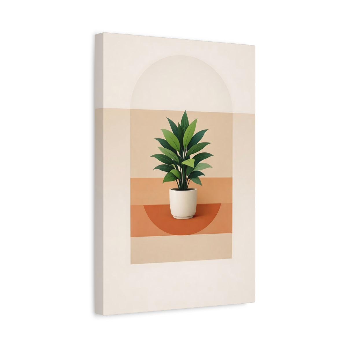 Nature Potted Plant Green And Terracotta - Canvas Wall Art Print