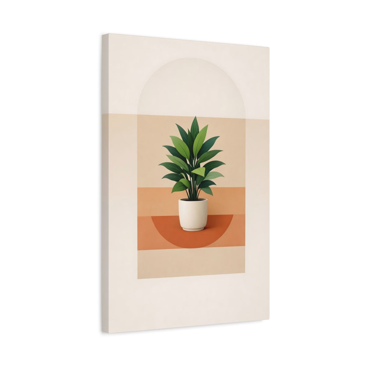 Nature Potted Plant Green And Terracotta - Canvas Wall Art Print