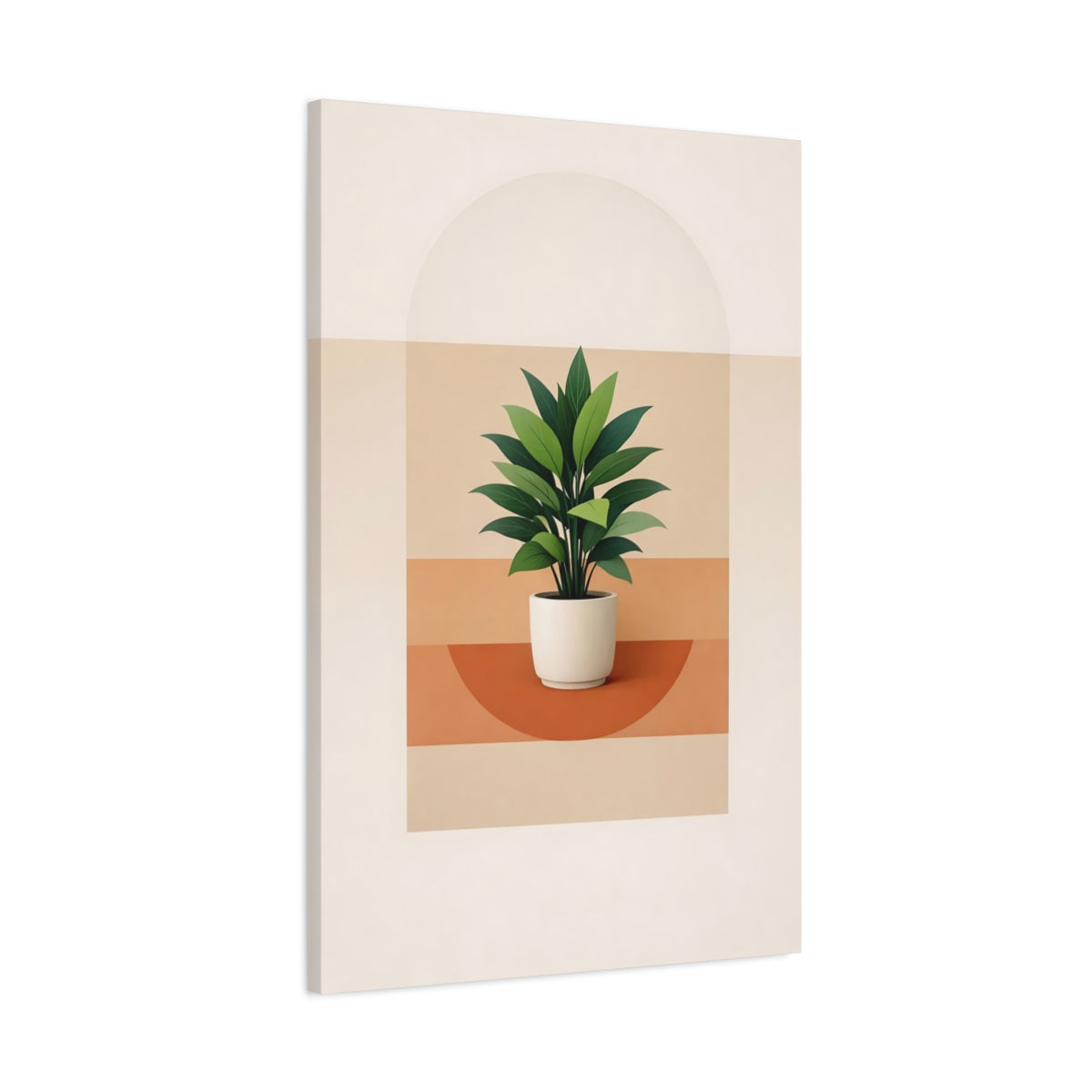 Nature Potted Plant Green And Terracotta - Canvas Wall Art Print
