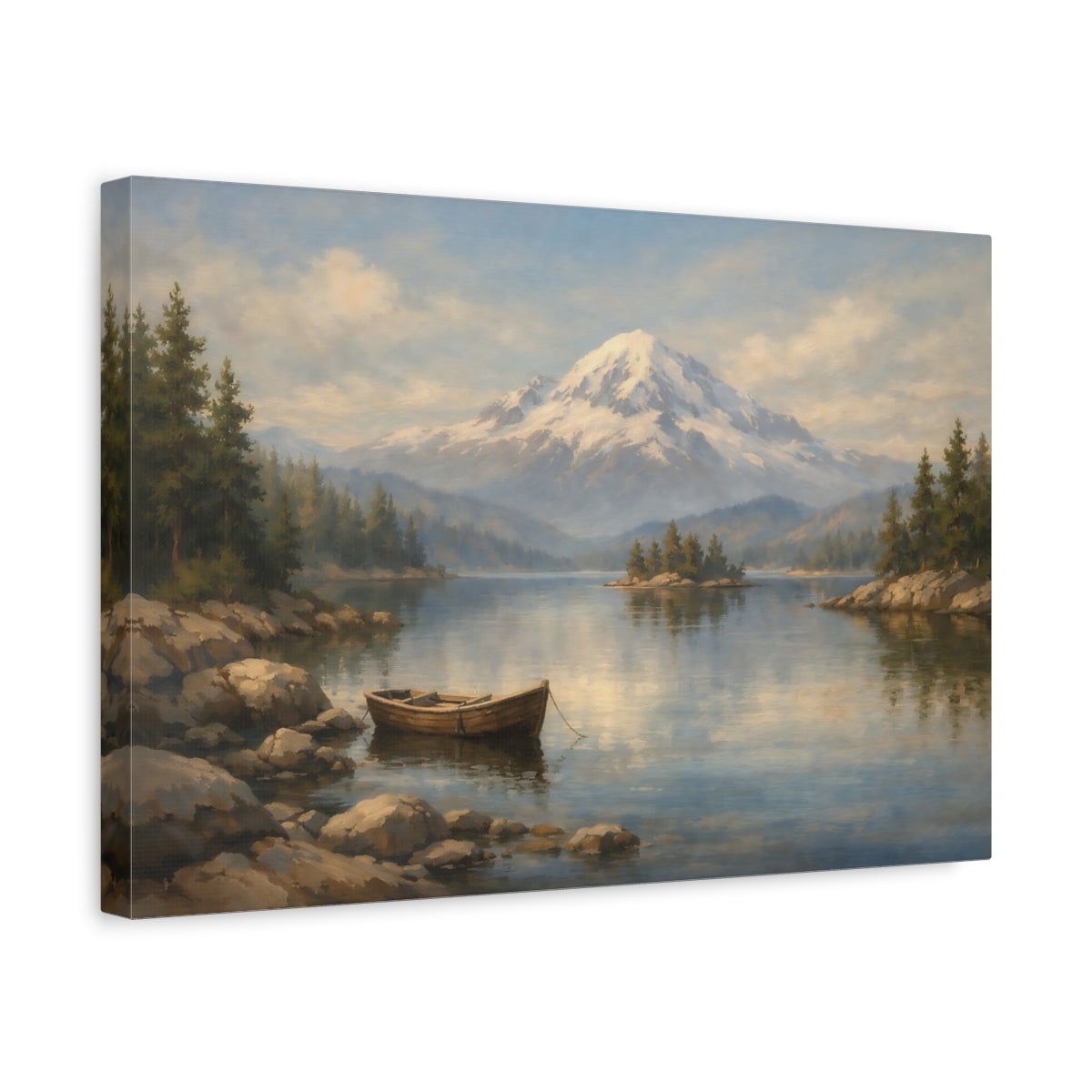 Side Mockup 4. Interior Style High Contrast Relief Line Composition shown as stretched canvas wall art