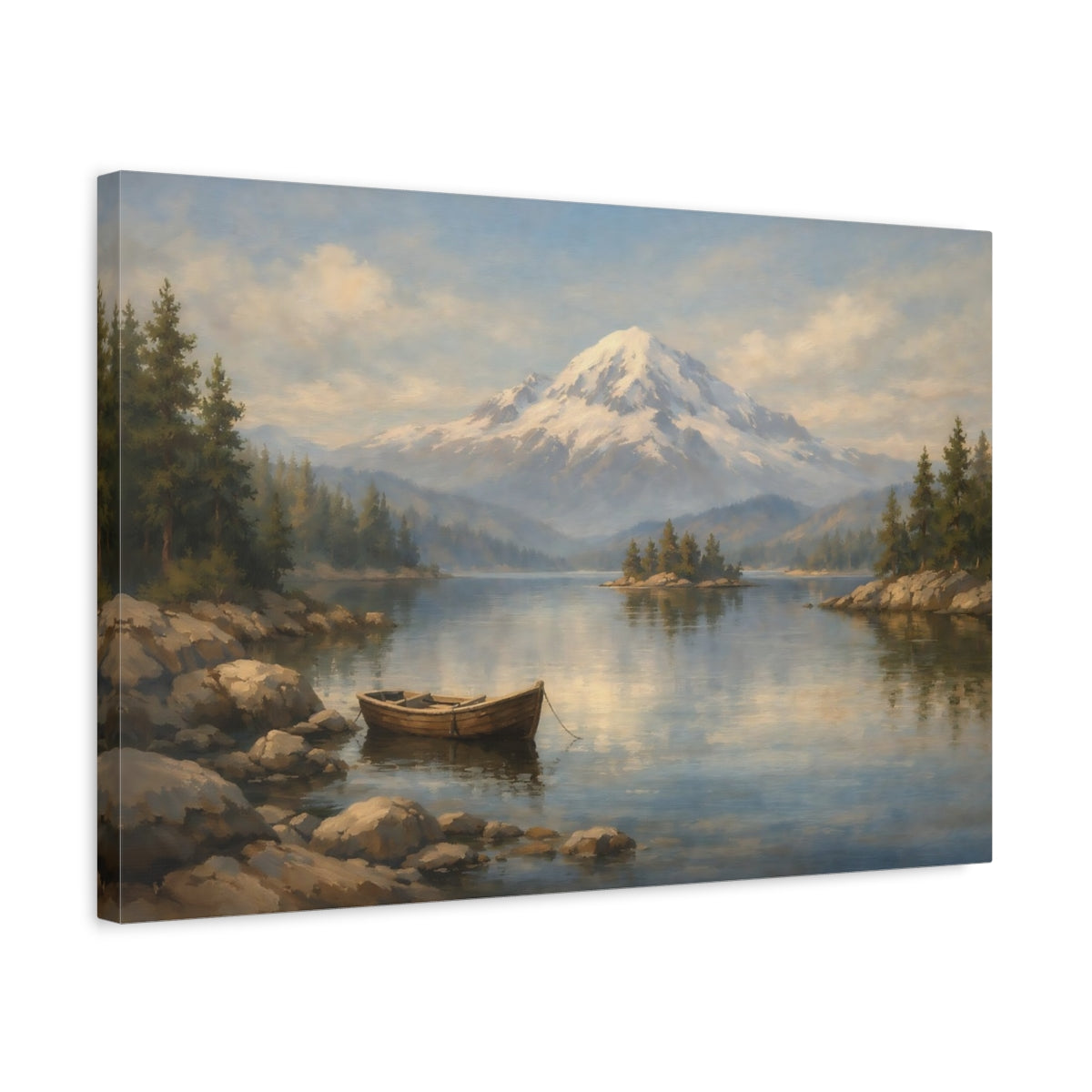 Side Mockup 3. Interior Style High Contrast Relief Line Composition shown as stretched canvas wall art