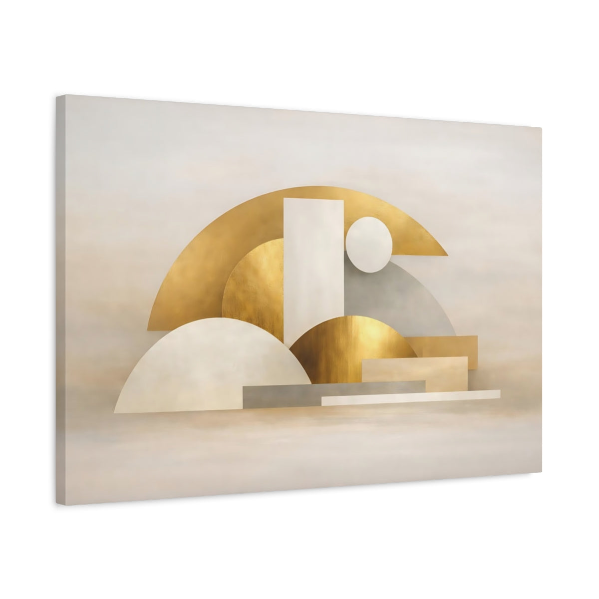 Gold Abstract Geometric Shapes - Canvas Wall Art Print