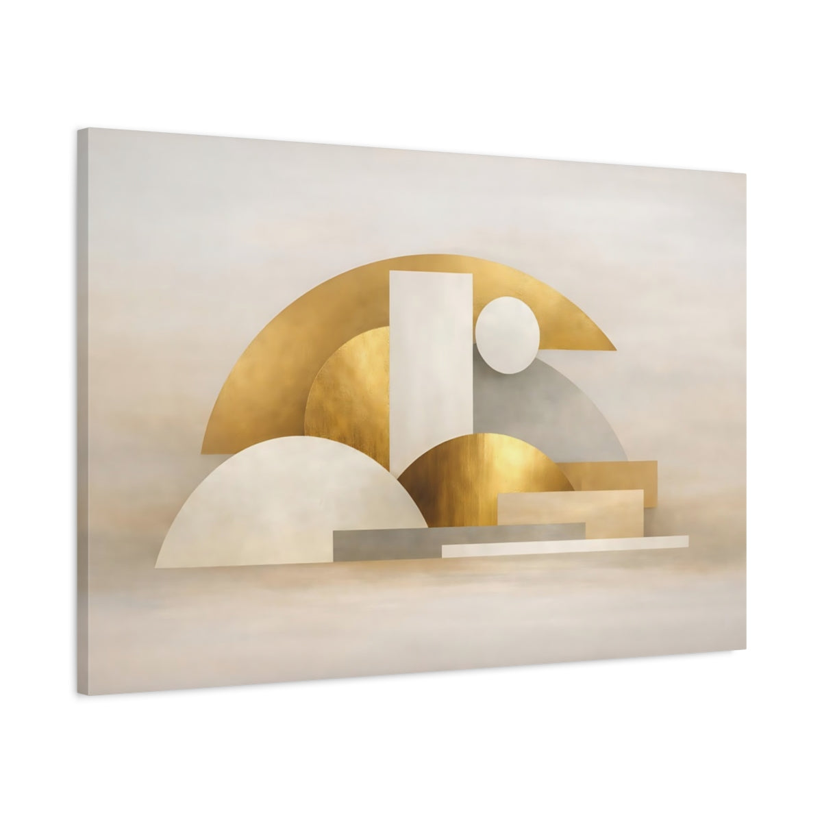 Gold Abstract Geometric Shapes - Canvas Wall Art Print