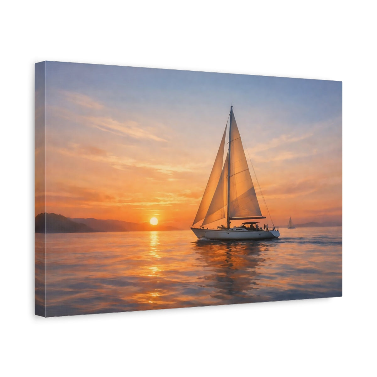 Nature Sailboat Sunset - Canvas Wall Art Print