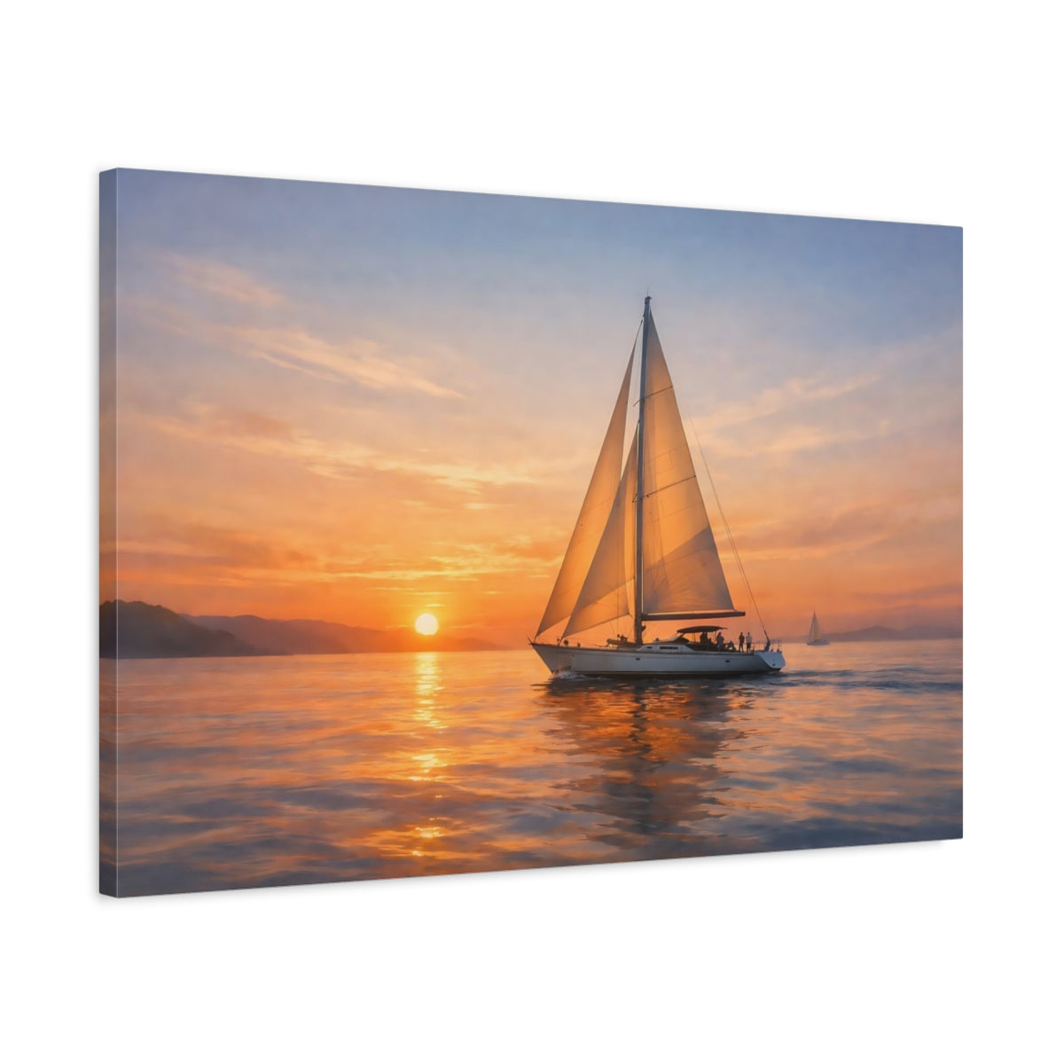 Nature Sailboat Sunset - Canvas Wall Art Print