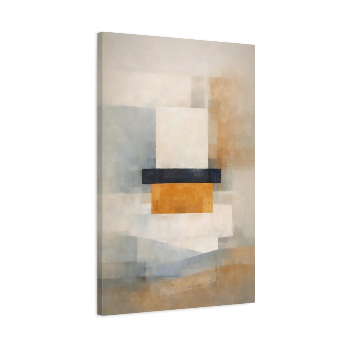 Abstract Geometric Forms Gold Grey - Canvas Wall Art Print