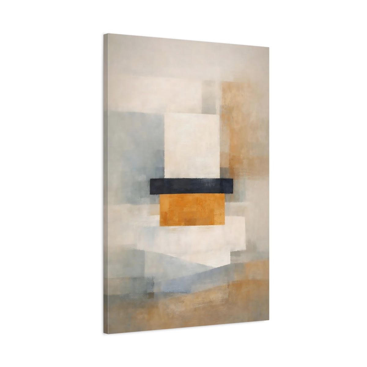 Abstract Geometric Forms Gold Grey - Canvas Wall Art Print