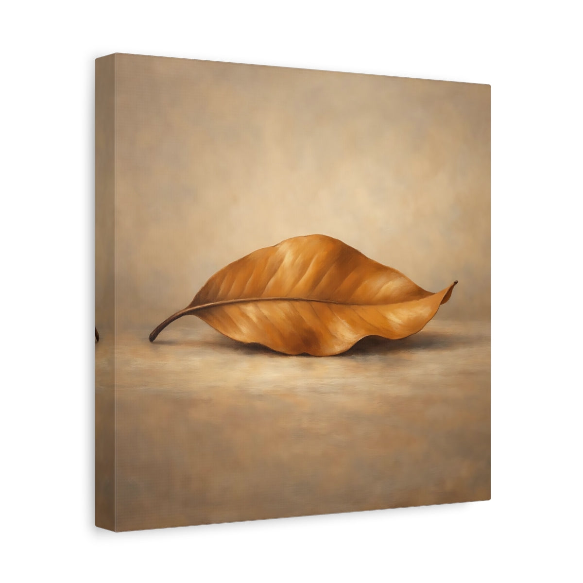 Side Mockup 8. Nature Dried Leaf Brown Leaf shown as stretched canvas wall art
