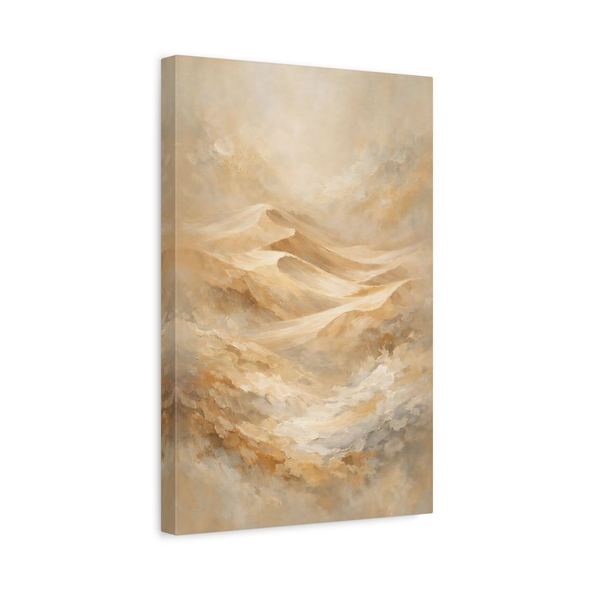 Side Mockup 4. Nature Sand Dunes Beige Sand Dunes shown as stretched canvas wall art