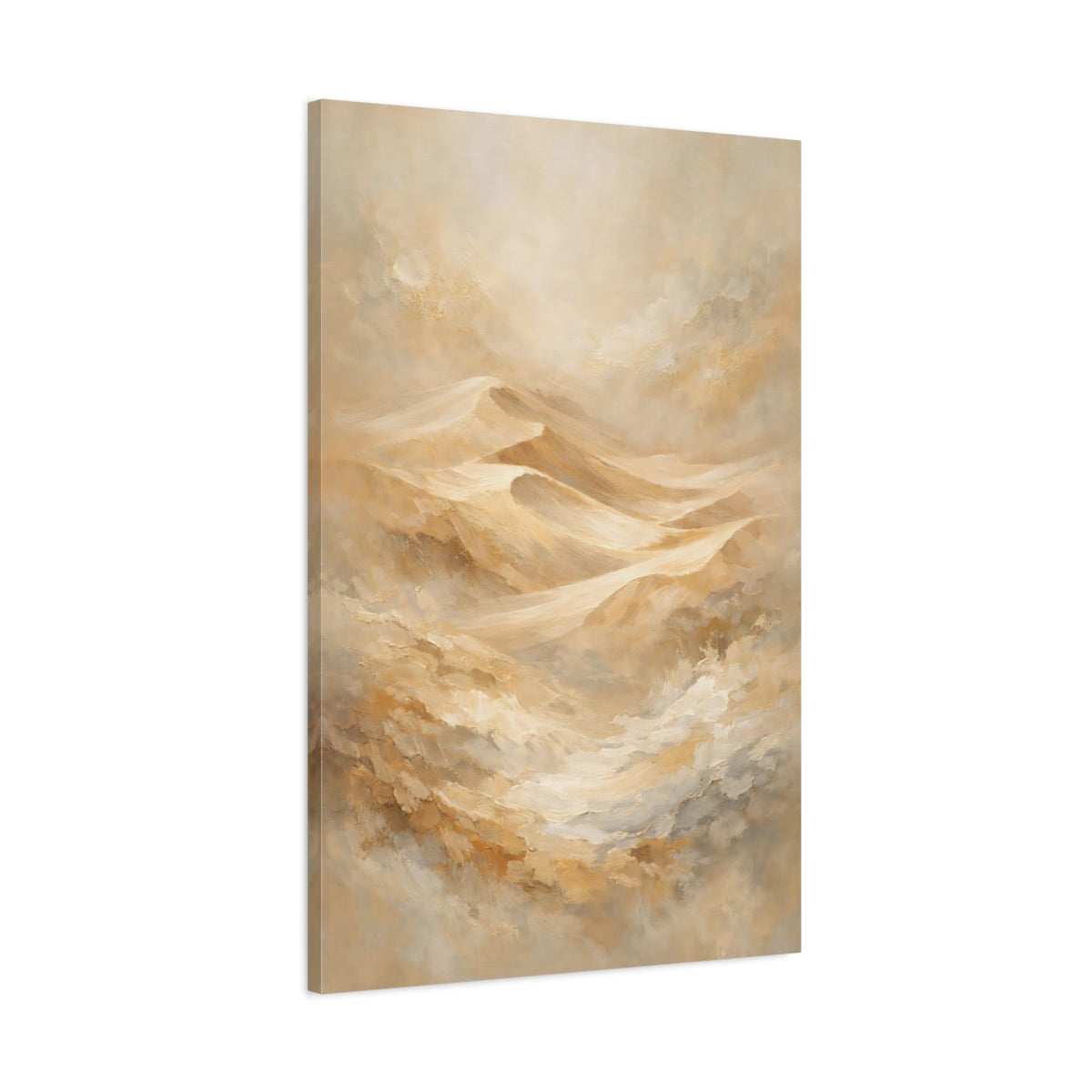 Side Mockup 1. Nature Sand Dunes Beige Sand Dunes shown as stretched canvas wall art