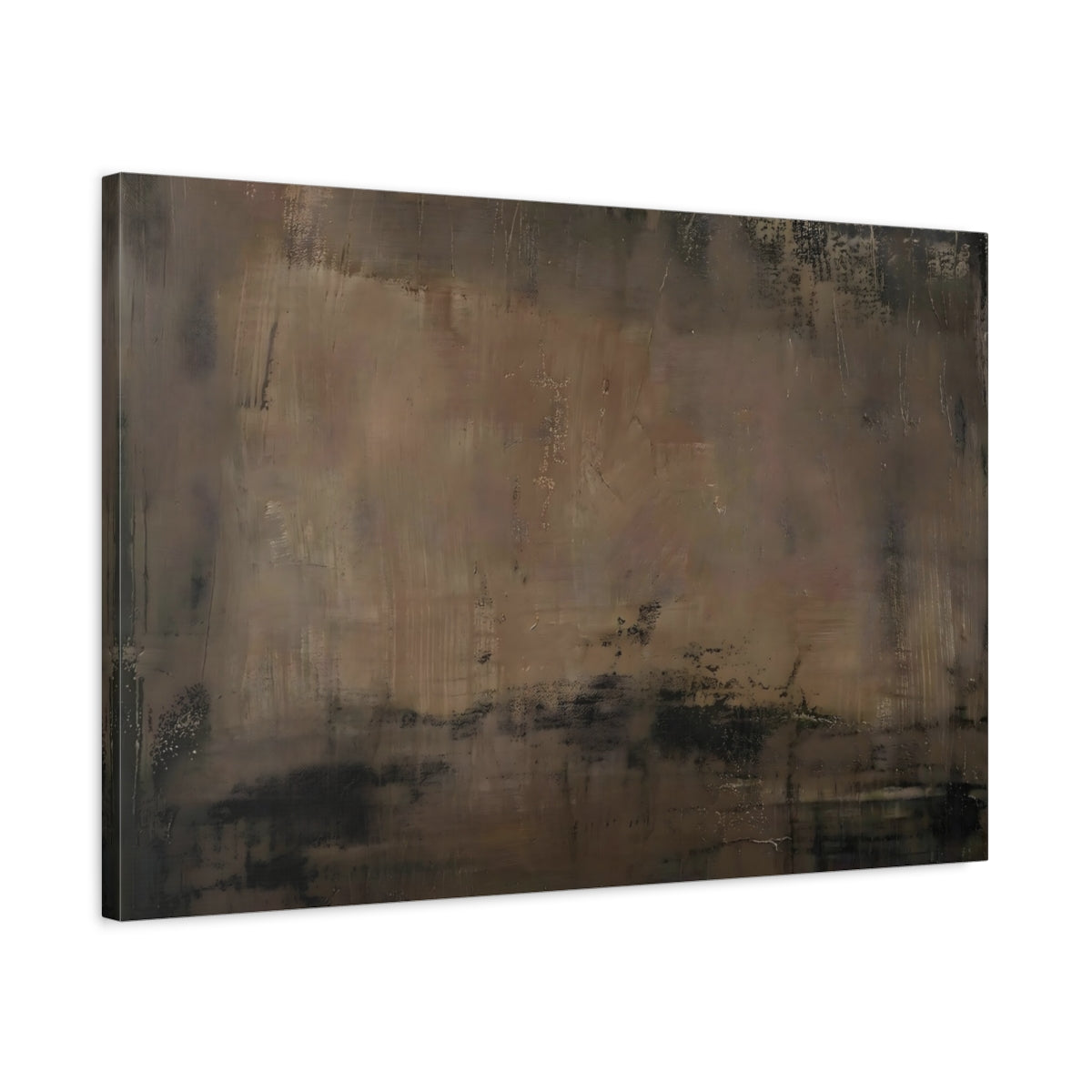 Abstract Texture Brown Black - Canvas Wall Art Print