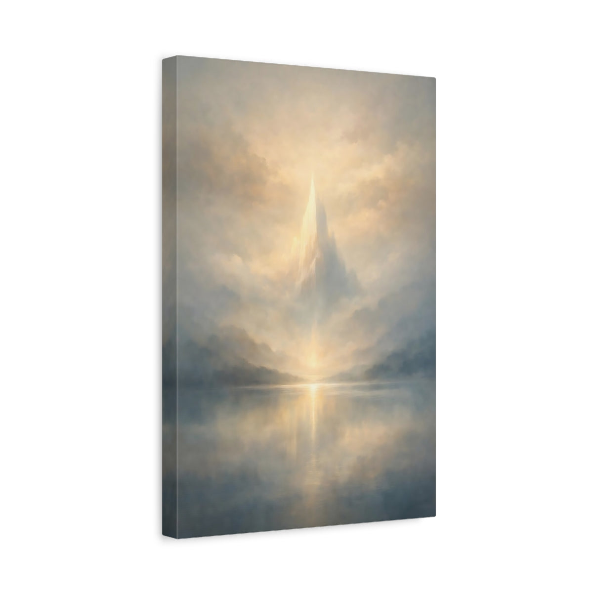Nature Ethereal Mountain Golden Lake - Canvas Wall Art Print