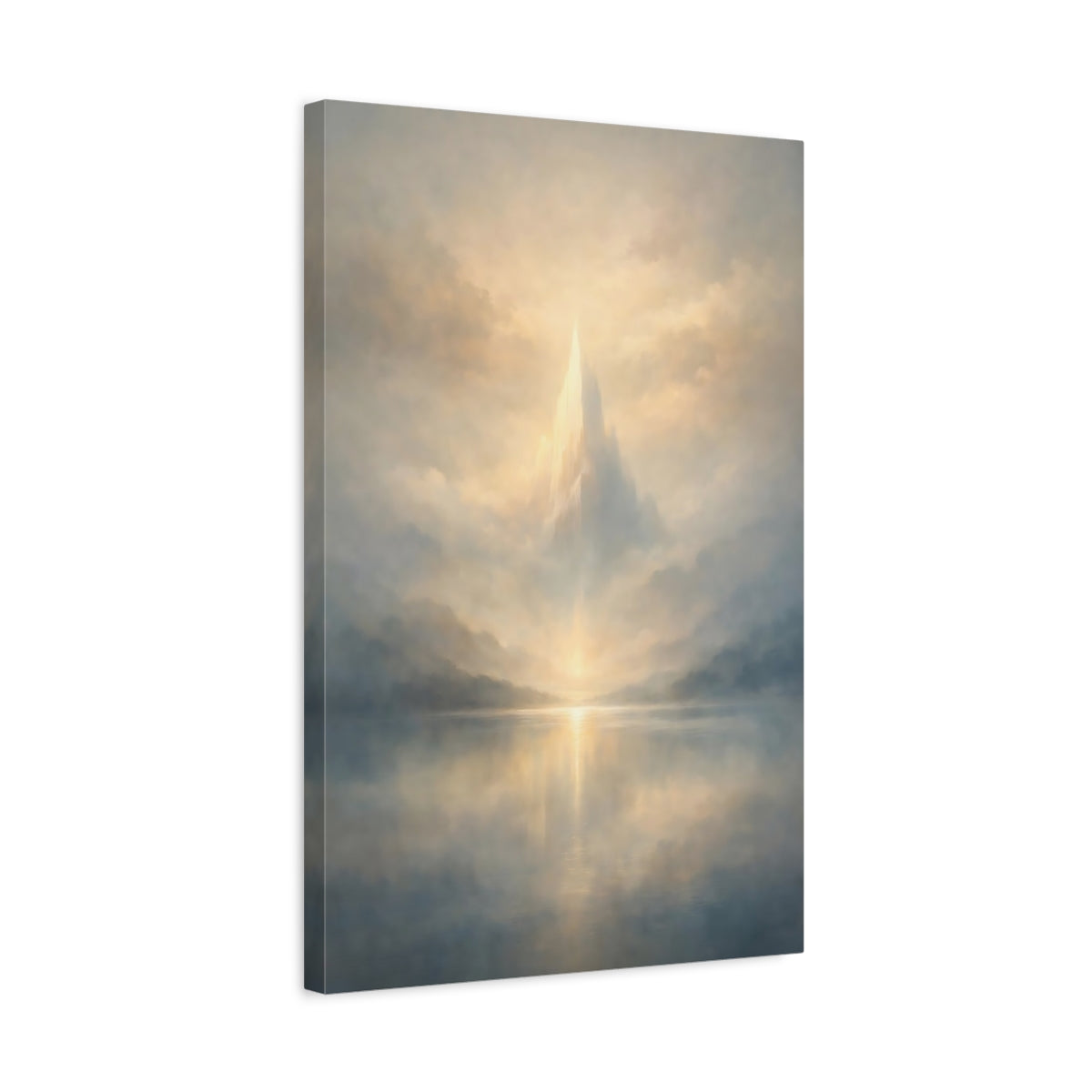 Nature Ethereal Mountain Golden Lake - Canvas Wall Art Print