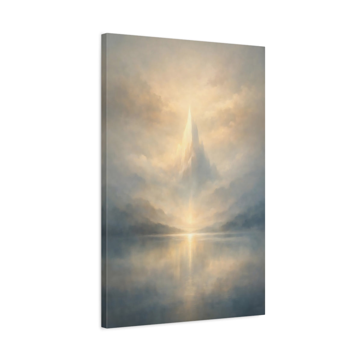 Nature Ethereal Mountain Golden Lake - Canvas Wall Art Print