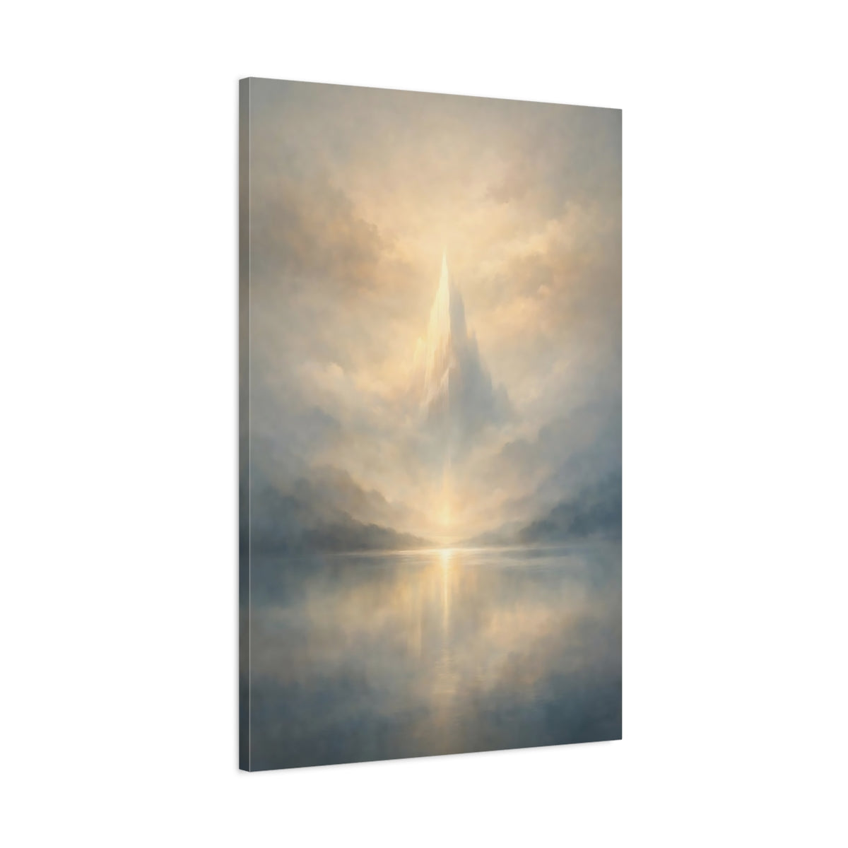 Nature Ethereal Mountain Golden Lake - Canvas Wall Art Print