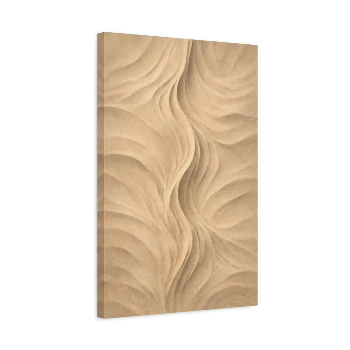 Side Mockup 3. Nature Sand Waves Sand Dunes Beige shown as stretched canvas wall art