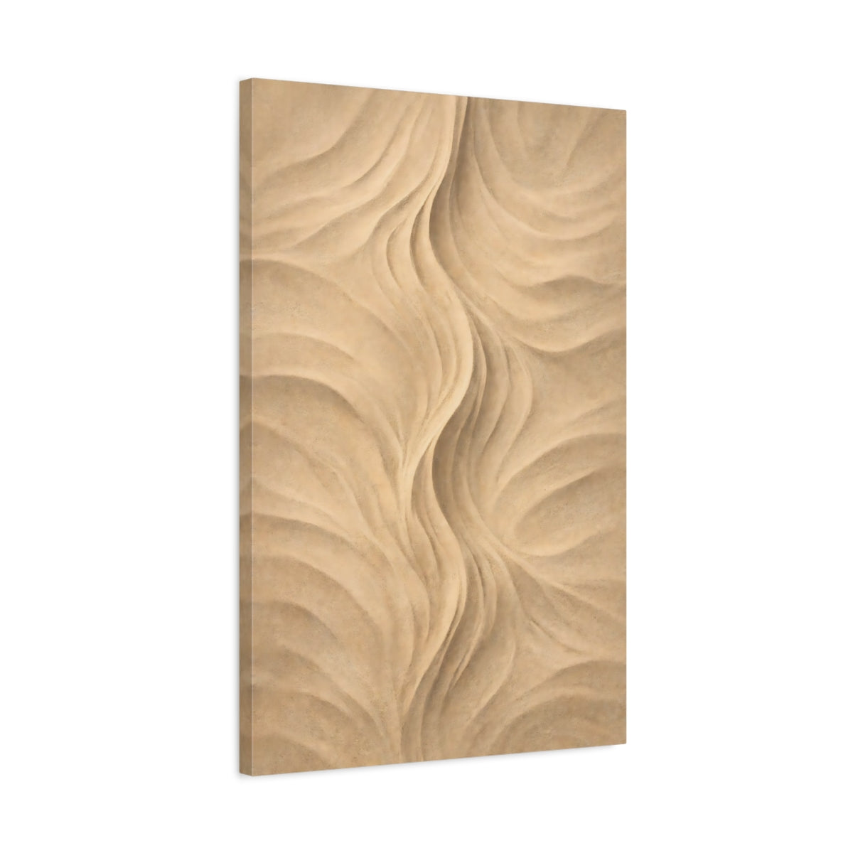 Side Mockup 2. Nature Sand Waves Sand Dunes Beige shown as stretched canvas wall art