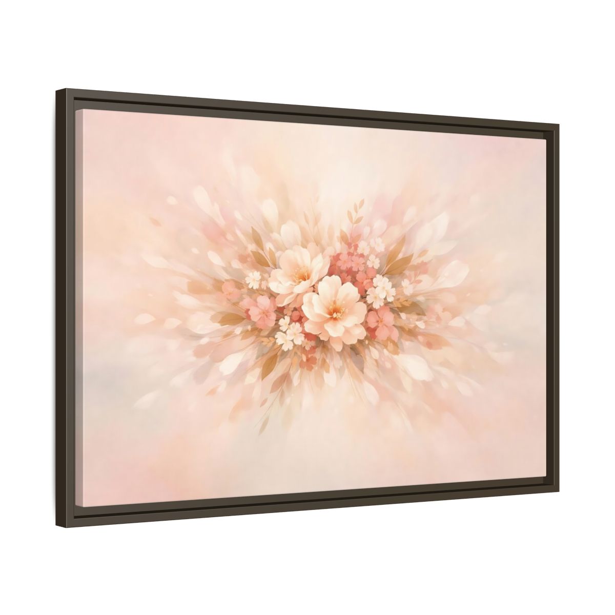 Side Mockup 17. Floral Harmony Abstract shown as stretched canvas wall art