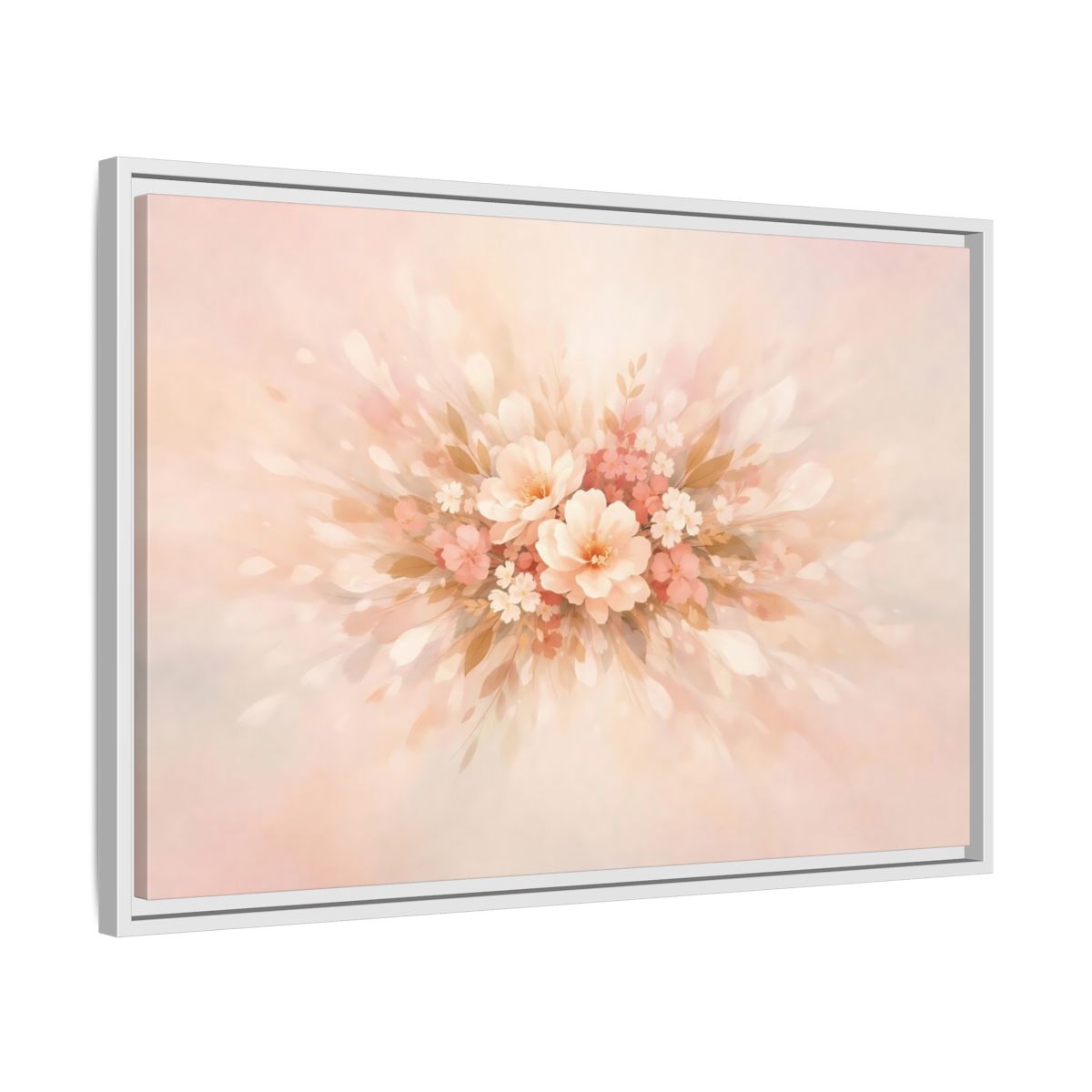 Side Mockup 16. Floral Harmony Abstract shown as stretched canvas wall art