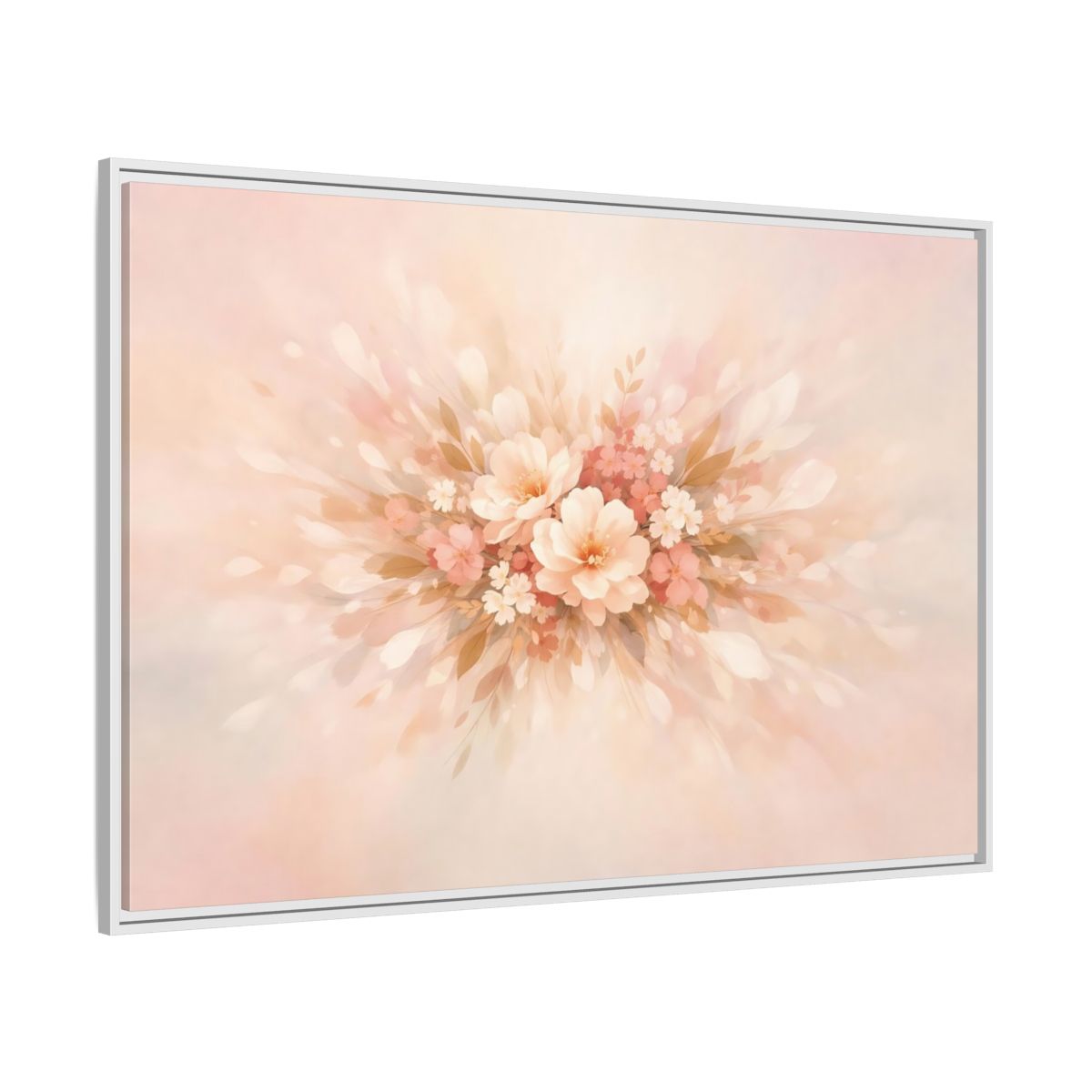 Side Mockup 12. Floral Harmony Abstract shown as stretched canvas wall art