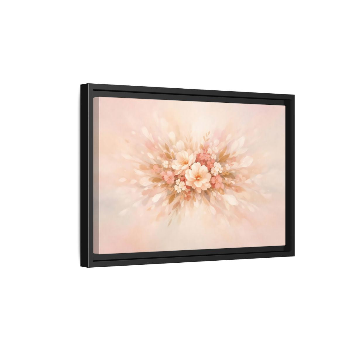 Side Mockup 11. Floral Harmony Abstract shown as stretched canvas wall art
