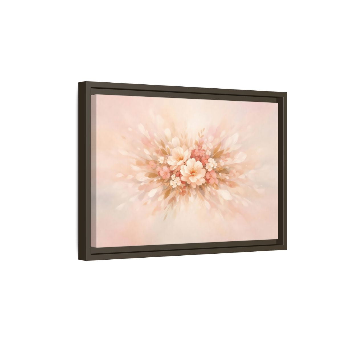 Side Mockup 10. Floral Harmony Abstract shown as stretched canvas wall art