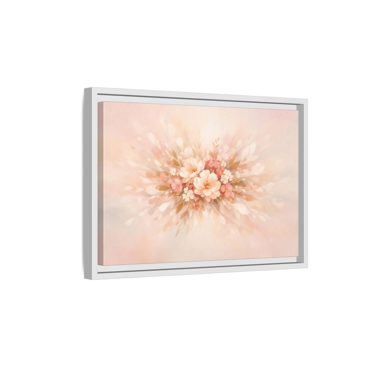 Side Mockup 9. Floral Harmony Abstract shown as stretched canvas wall art