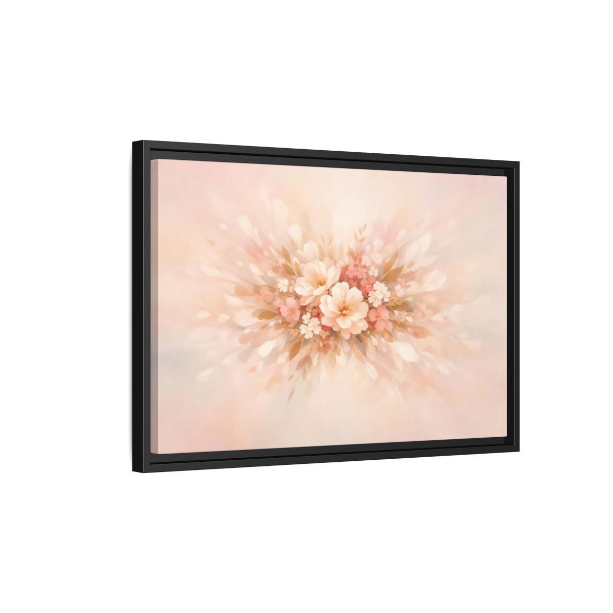 Side Mockup 8. Floral Harmony Abstract shown as stretched canvas wall art