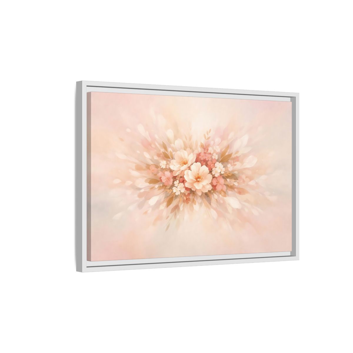 Side Mockup 6. Floral Harmony Abstract shown as stretched canvas wall art