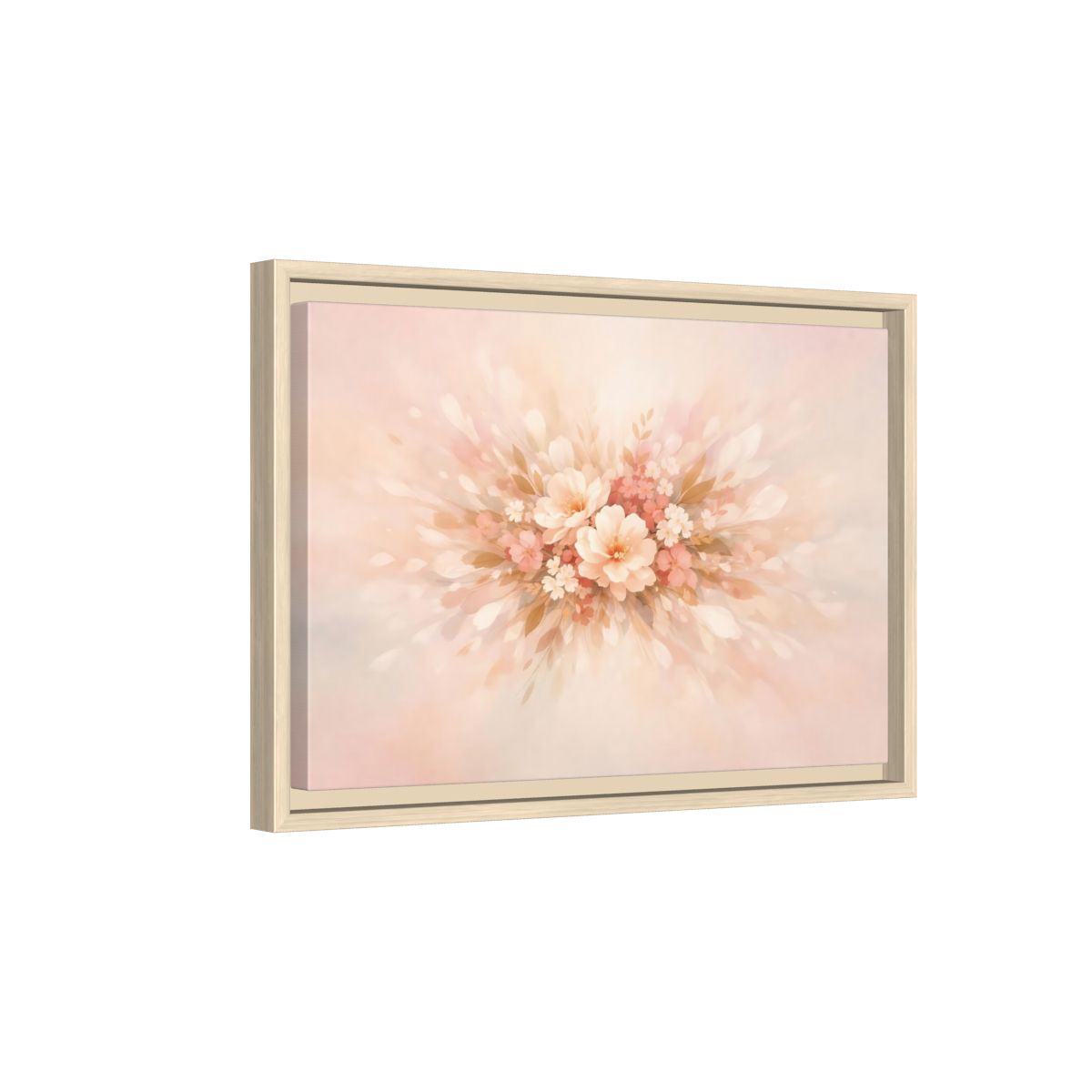 Side Mockup 5. Floral Harmony Abstract shown as stretched canvas wall art