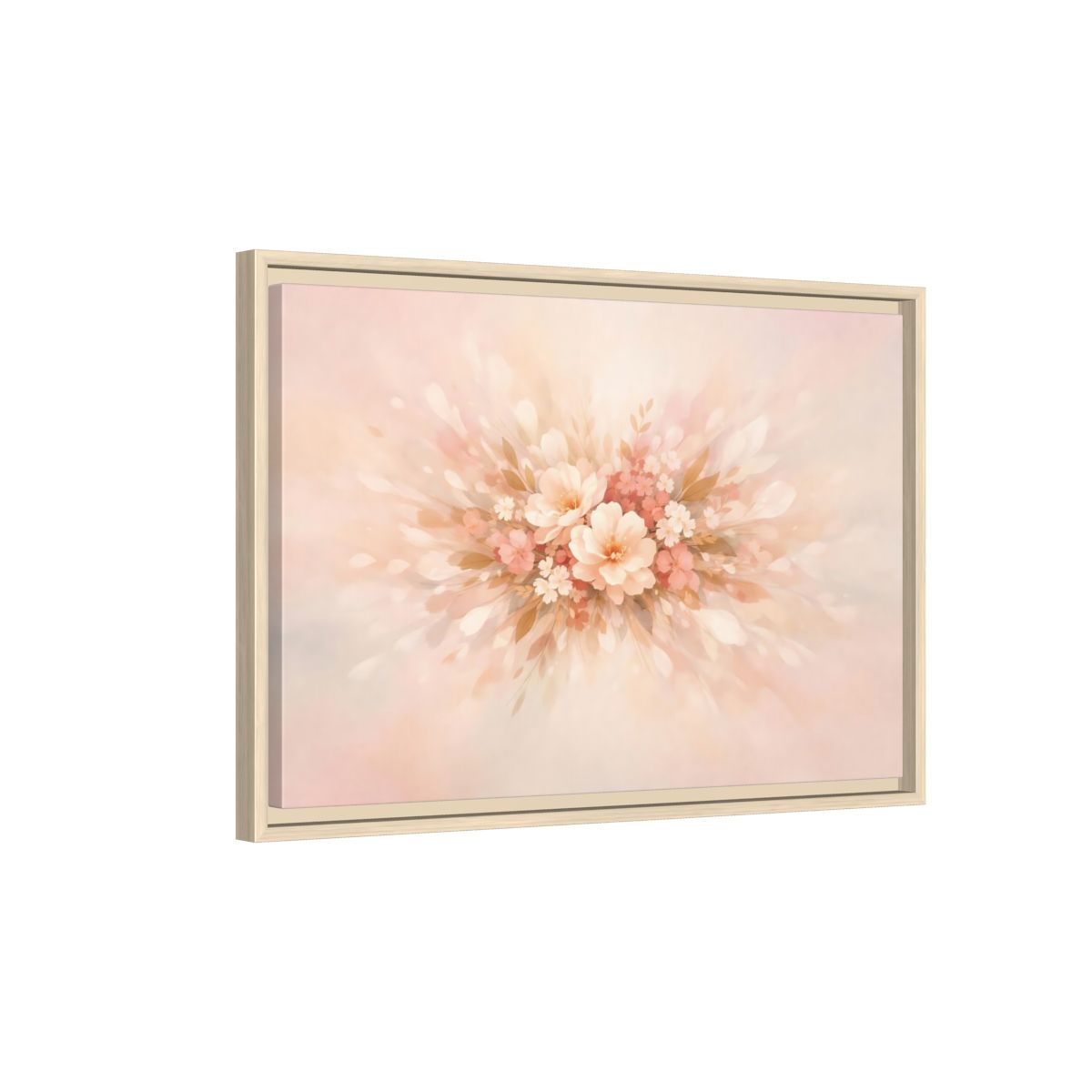 Side Mockup 4. Floral Harmony Abstract shown as stretched canvas wall art