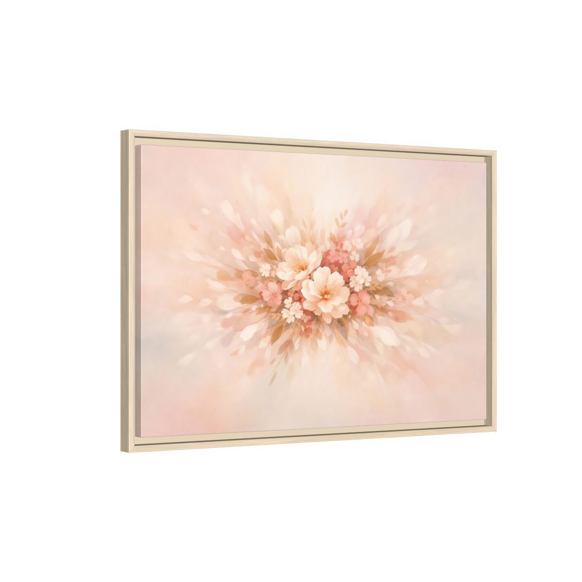 Side Mockup 3. Floral Harmony Abstract shown as stretched canvas wall art