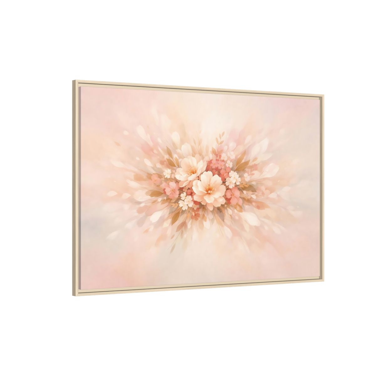 Side Mockup 1. Floral Harmony Abstract shown as stretched canvas wall art