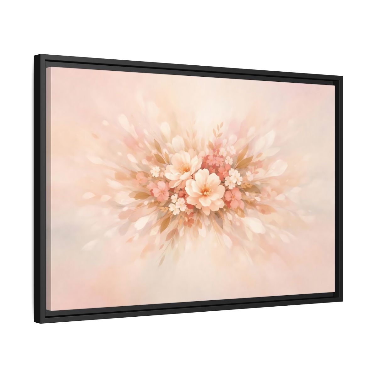 Side Mockup 19. Floral Harmony Abstract shown as stretched canvas wall art