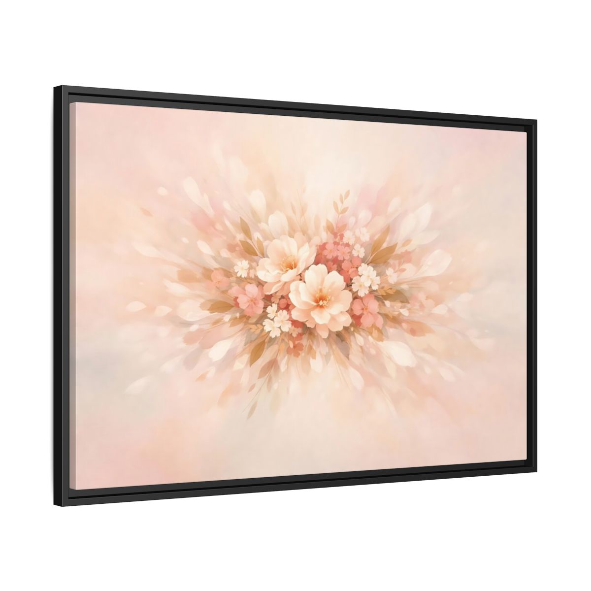 Side Mockup 18. Floral Harmony Abstract shown as stretched canvas wall art