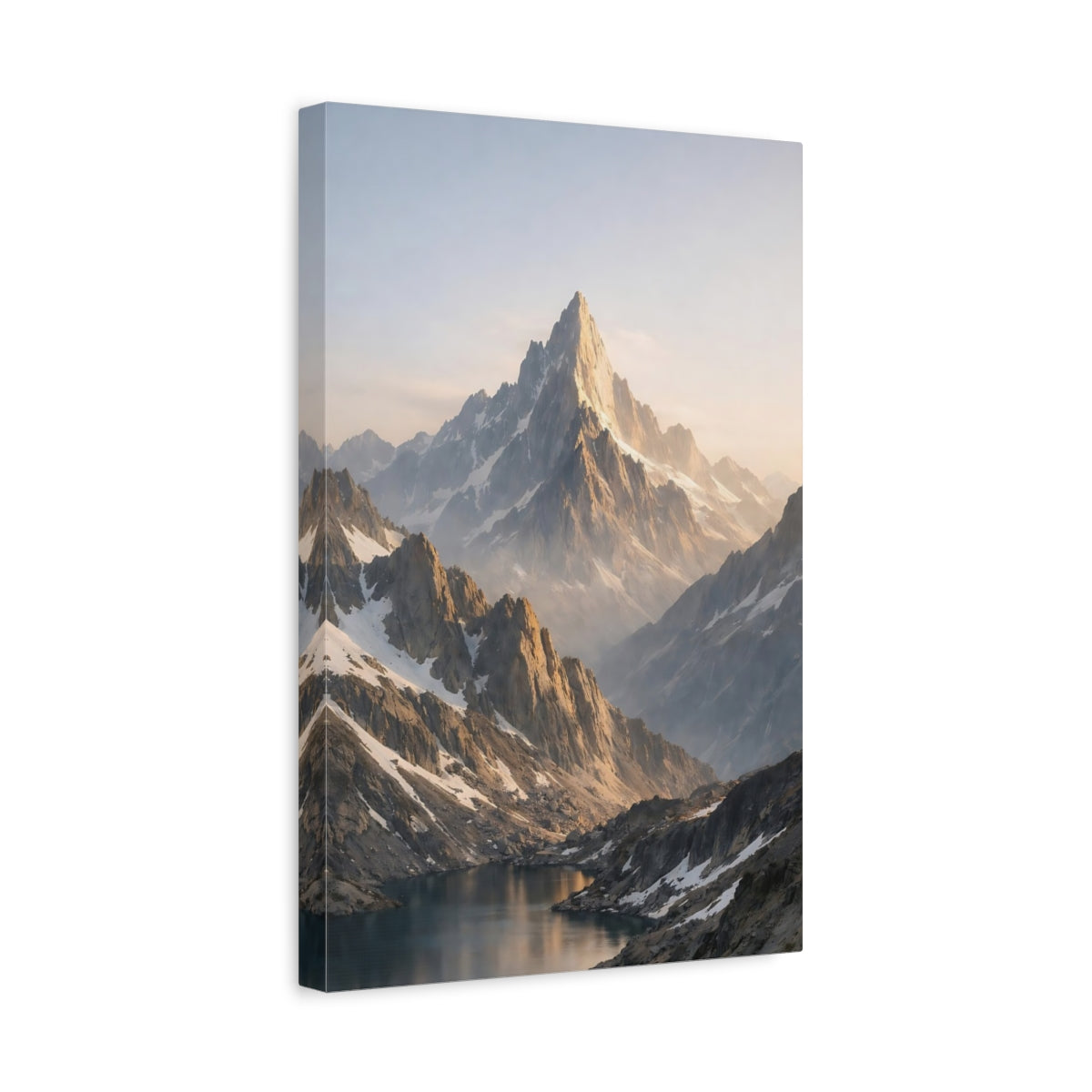 Side Mockup 4. Nature Mountain Range Golden Mountain shown as stretched canvas wall art