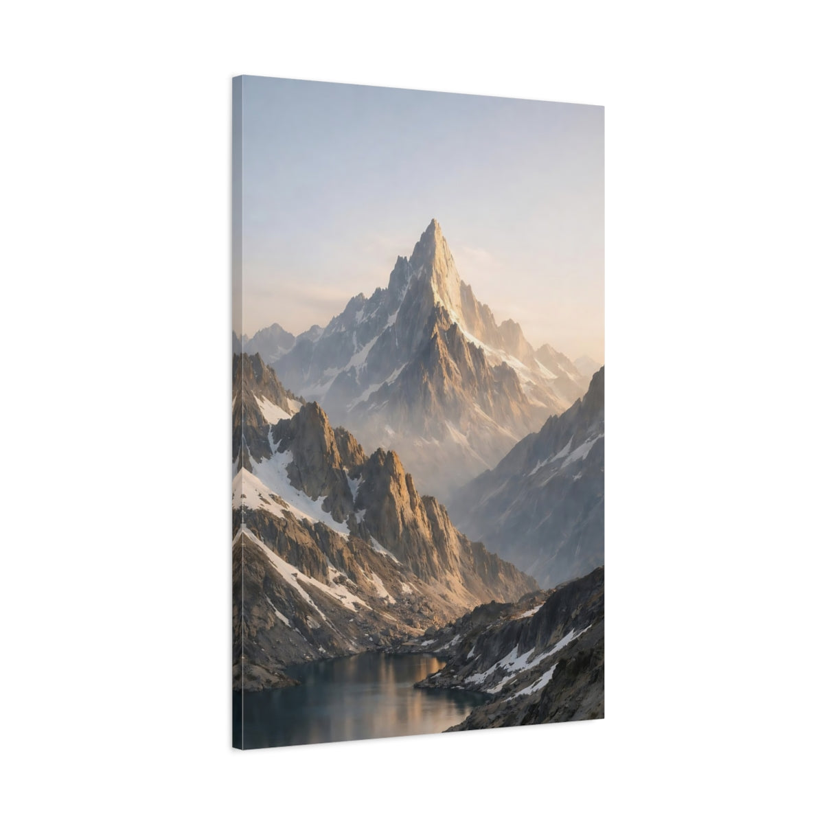 Side Mockup 1. Nature Mountain Range Golden Mountain shown as stretched canvas wall art