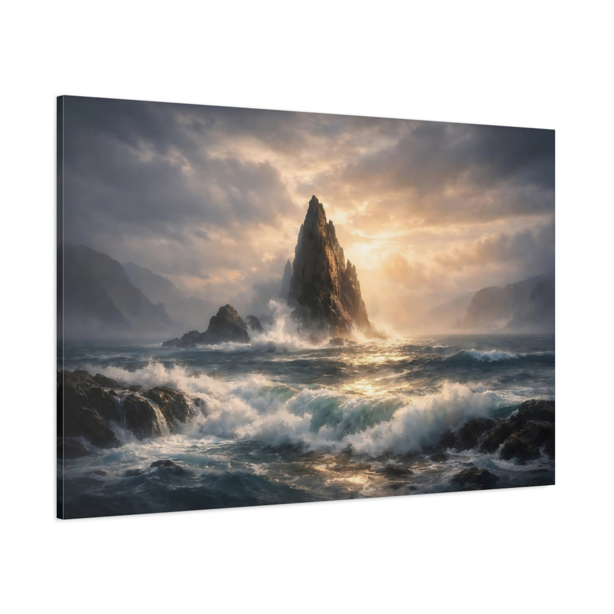 Soft Dreamscape Seascape Dramatic Sea Stack Nature - Canvas Wall Art Print