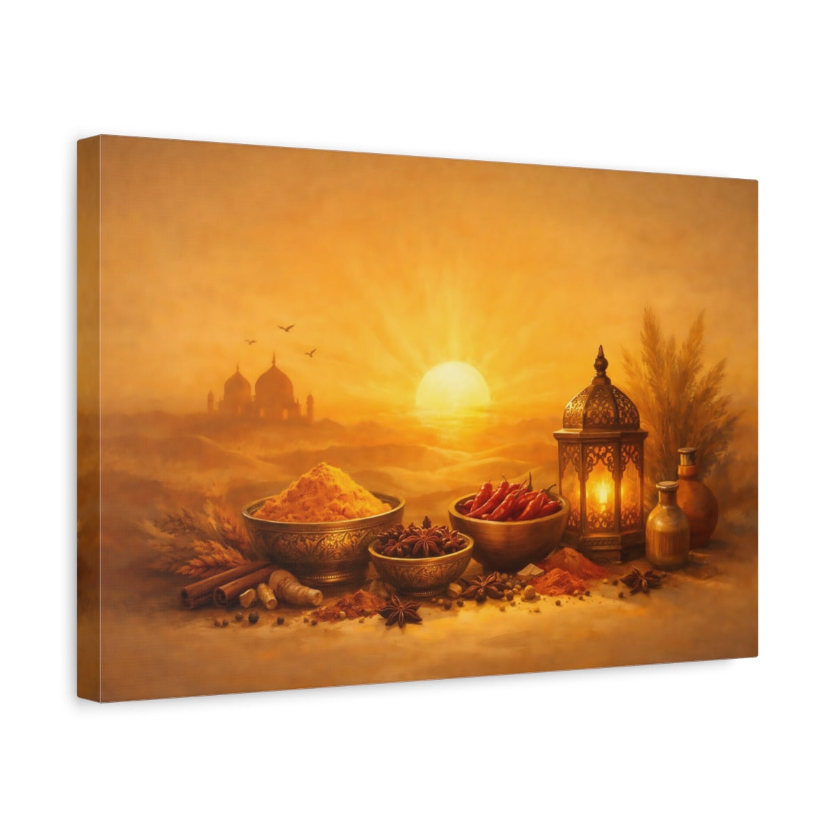Golden Glow Spice Art Épices Nature - Impression sur toile murale