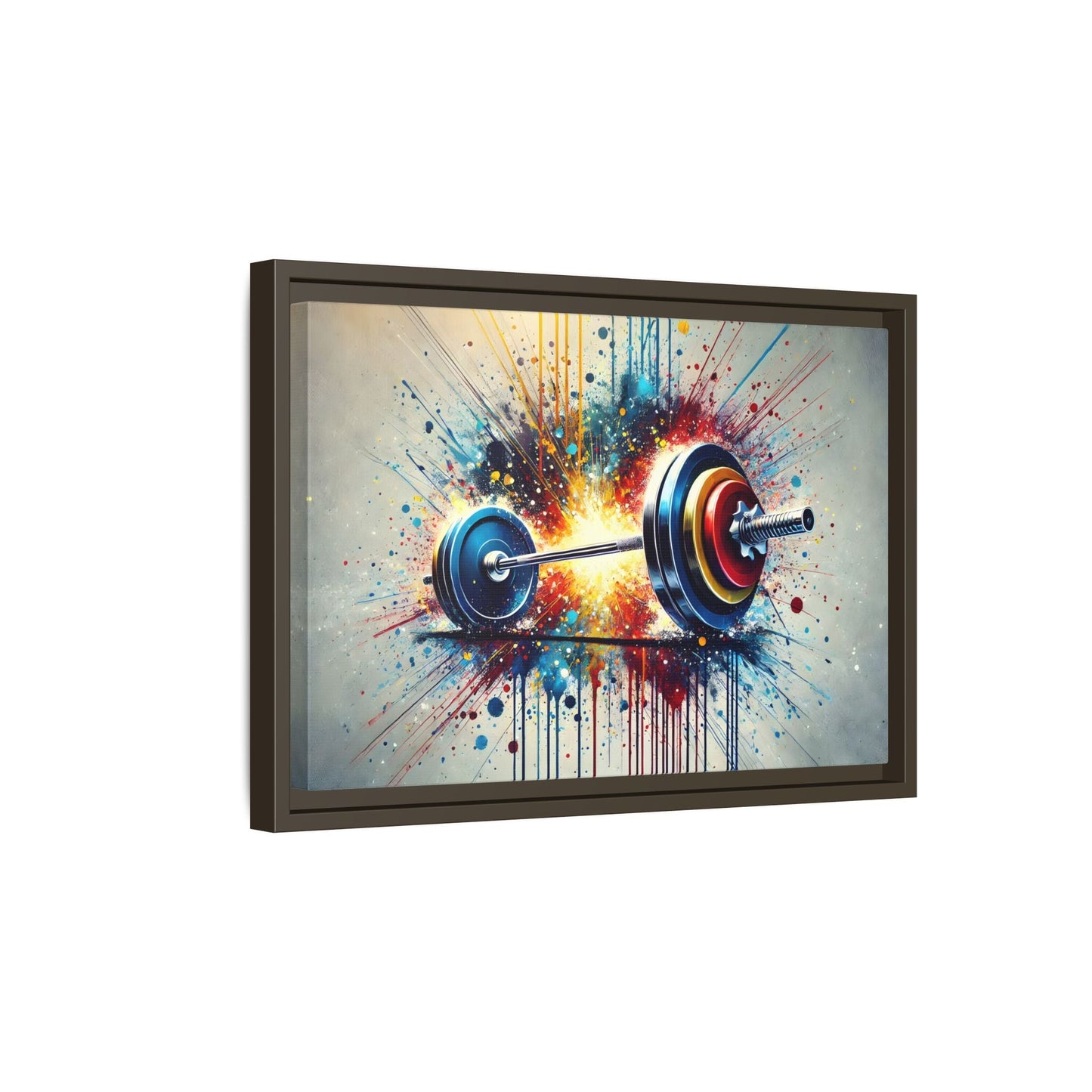 Abstract Barbell Painting Canvas Art Print - Gym Fitness Workout Wall Decor