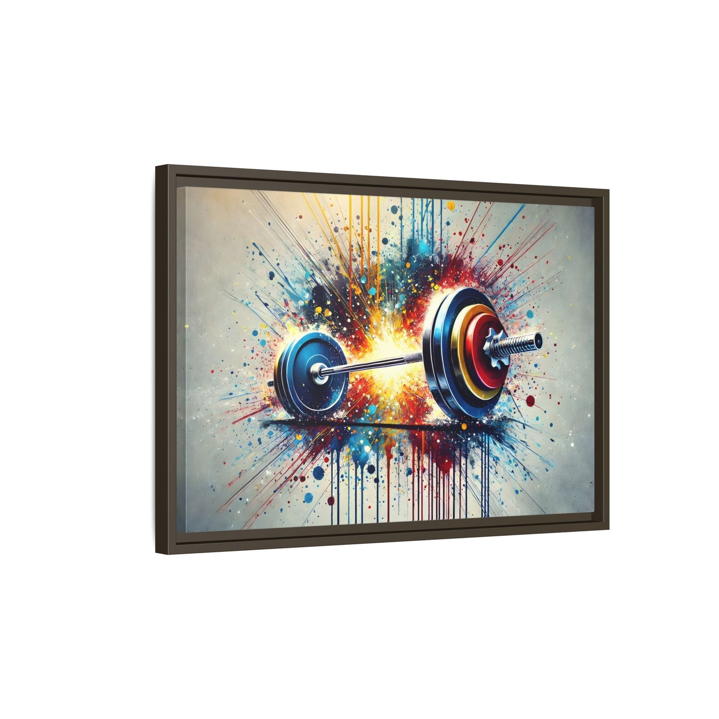 Abstract Barbell Painting Canvas Art Print - Gym Fitness Workout Wall Decor