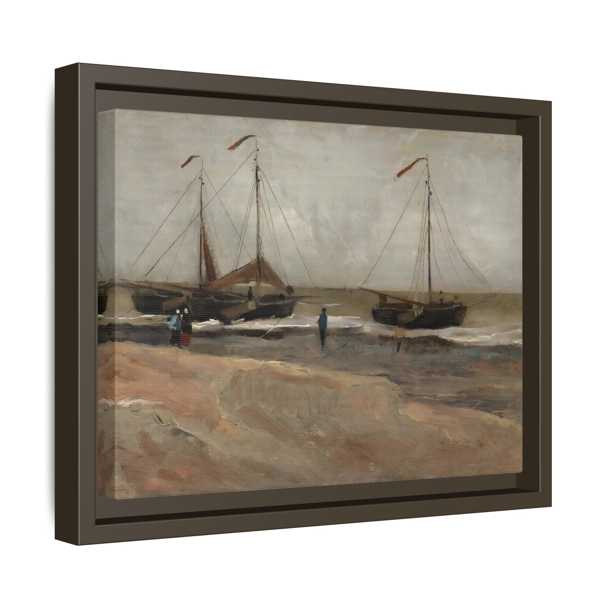 Abstract Beach and Boats Van Gogh Canvas Print