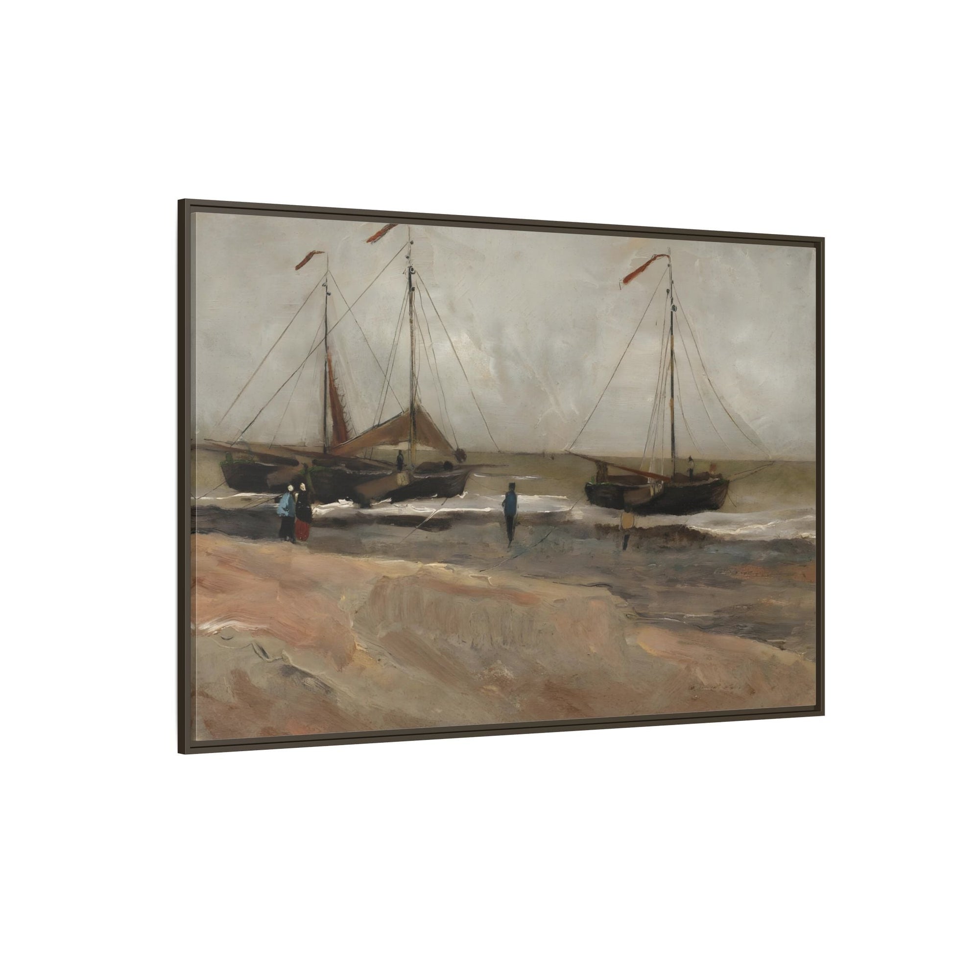 Abstract Beach and Boats Van Gogh Canvas Print