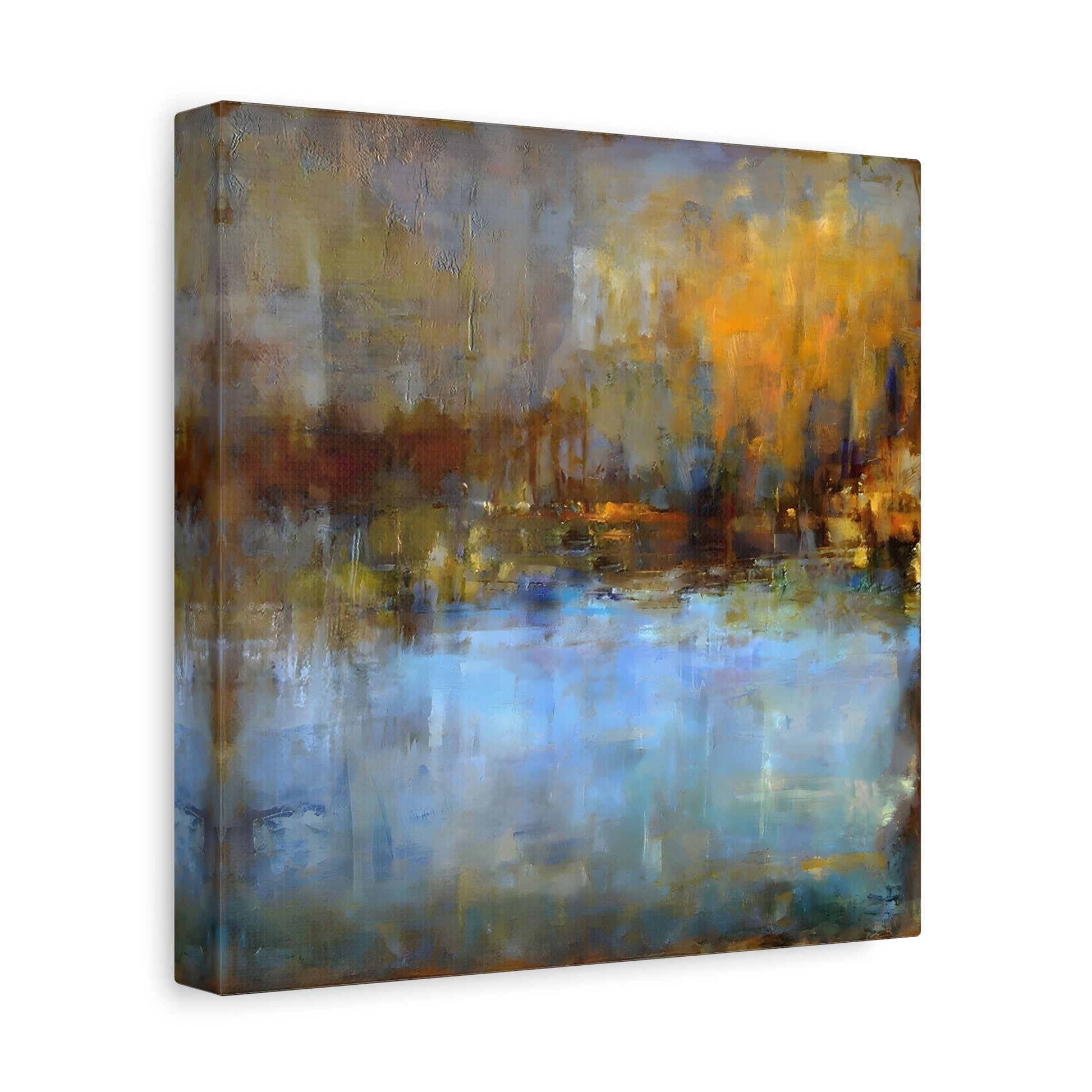 Abstract Blue Grey Artwork Painting Wall Art Canvas Print