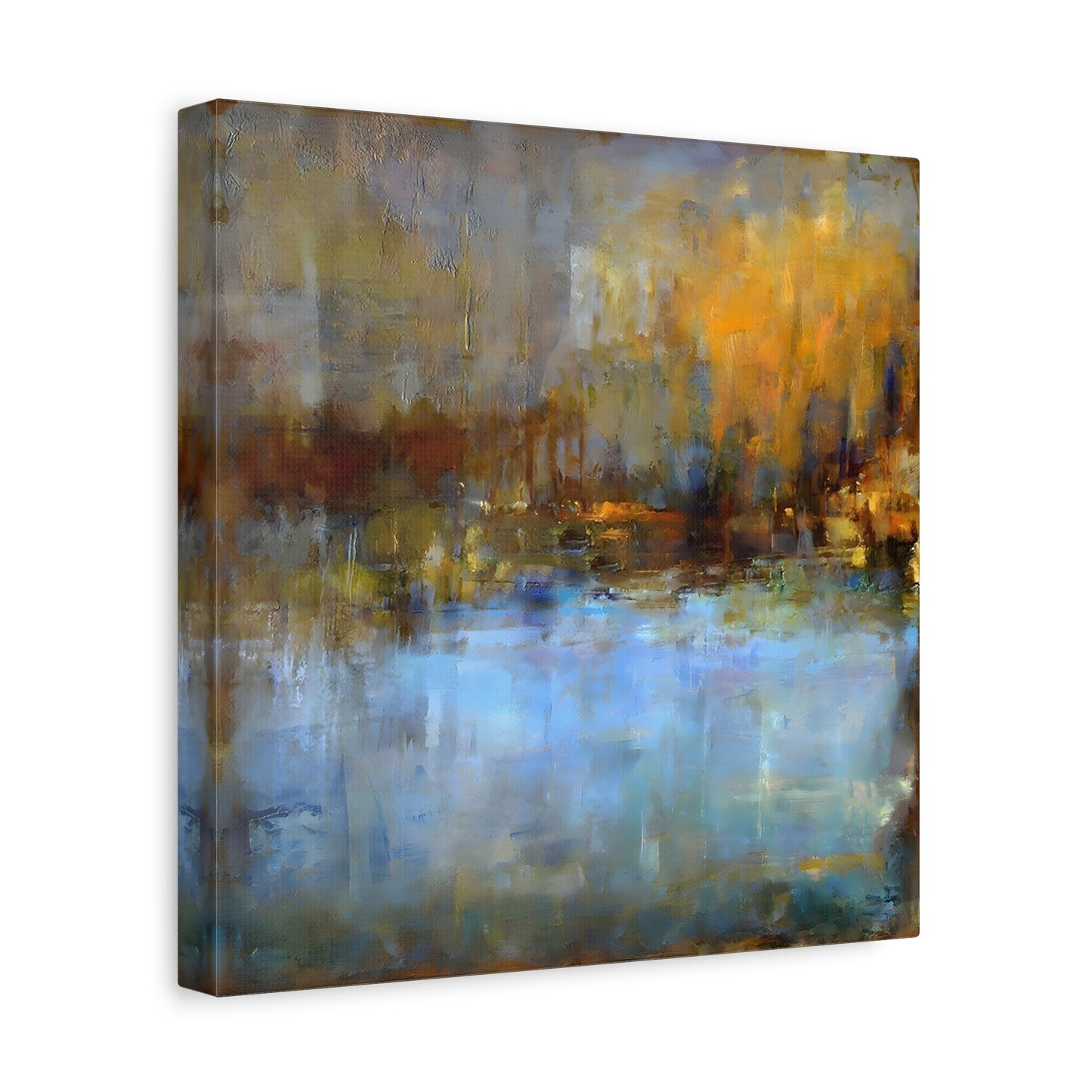 Abstract Blue Grey Artwork Painting Wall Art Canvas Print