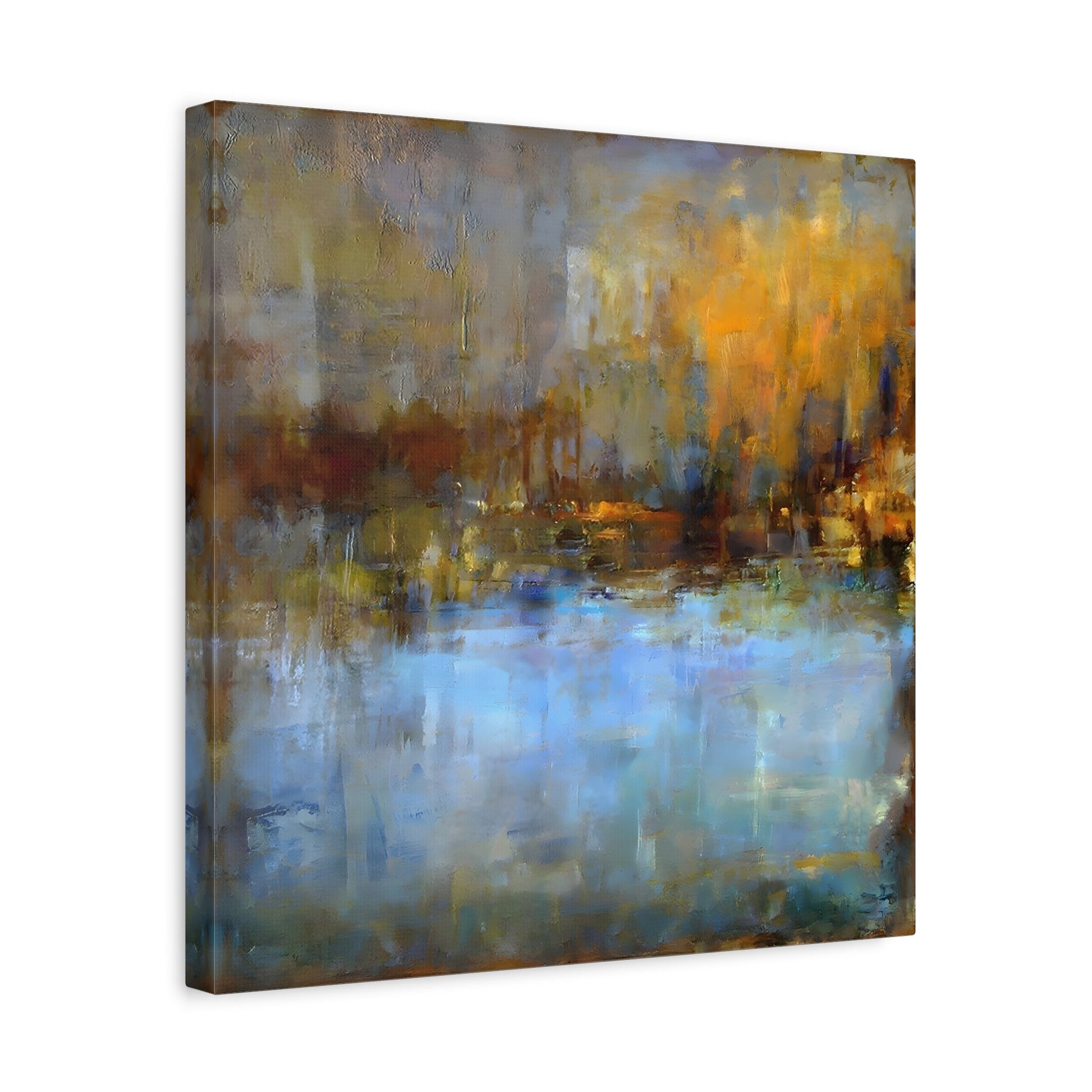 Abstract Blue Grey Artwork Painting Wall Art Canvas Print