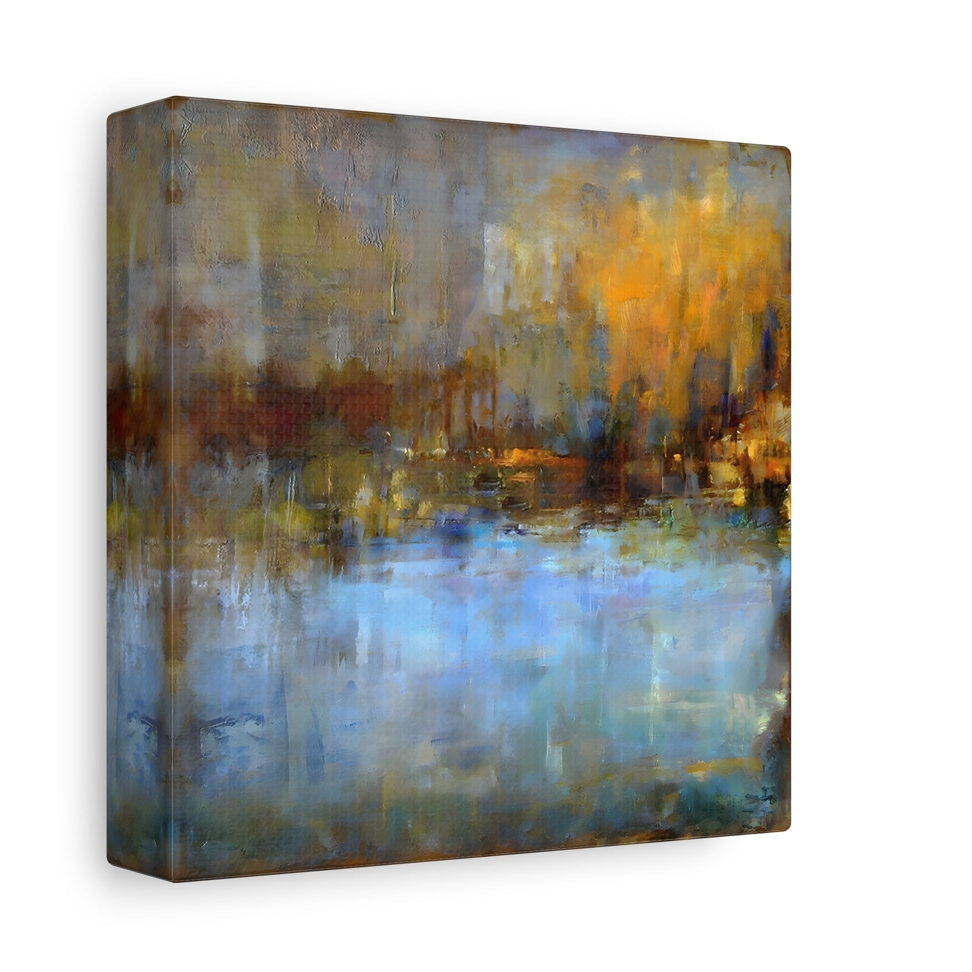 Abstract Blue Grey Artwork Painting Wall Art Canvas Print