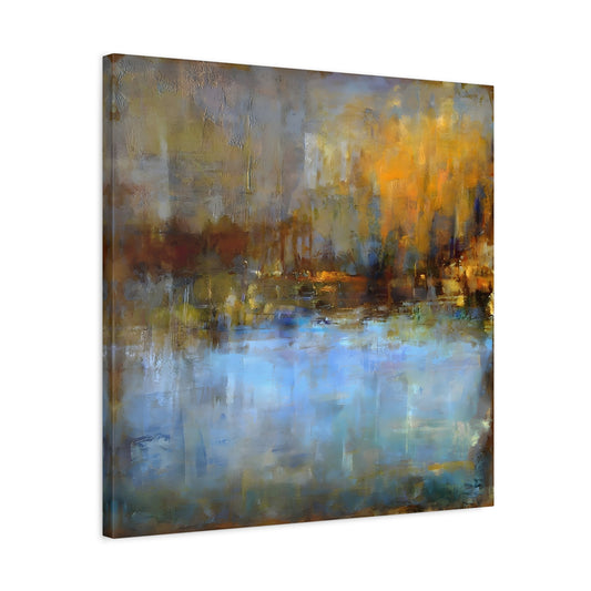 Abstract Blue Grey Artwork Painting Wall Art Canvas Print