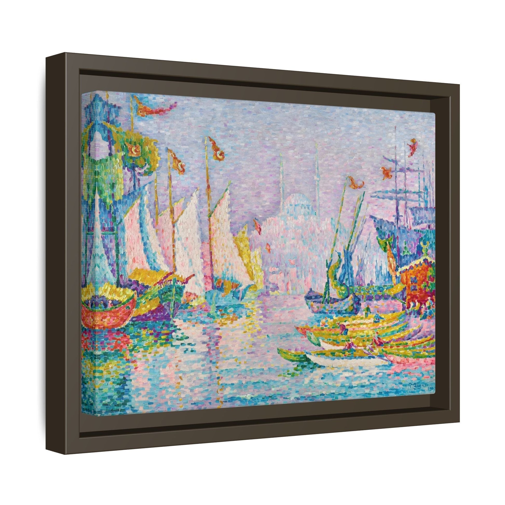 Abstract Boats Canvas Wall Art Print - Modern Impressionist Painting