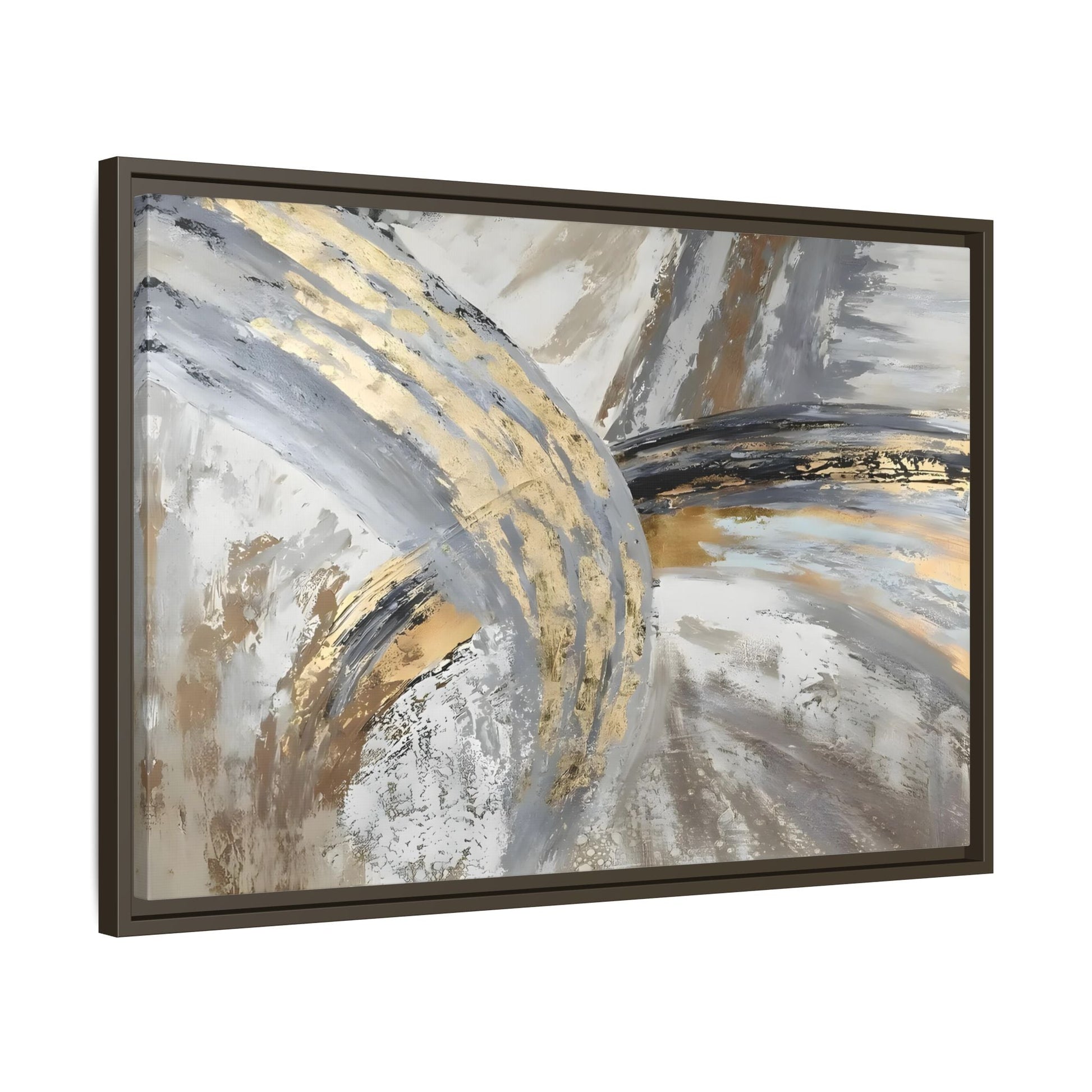 Abstract Gold Grey Silver Canvas Wall Art Print